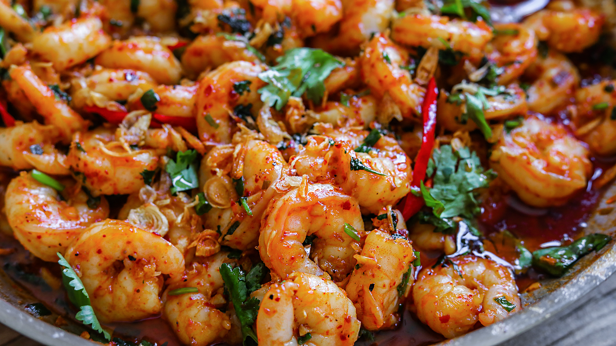 4 Minutes Spicy Garlic Shrimp Recipe Video Seonkyoung Longest